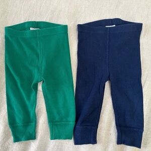 Hanna Andersson Navy and Green Baby Leggings